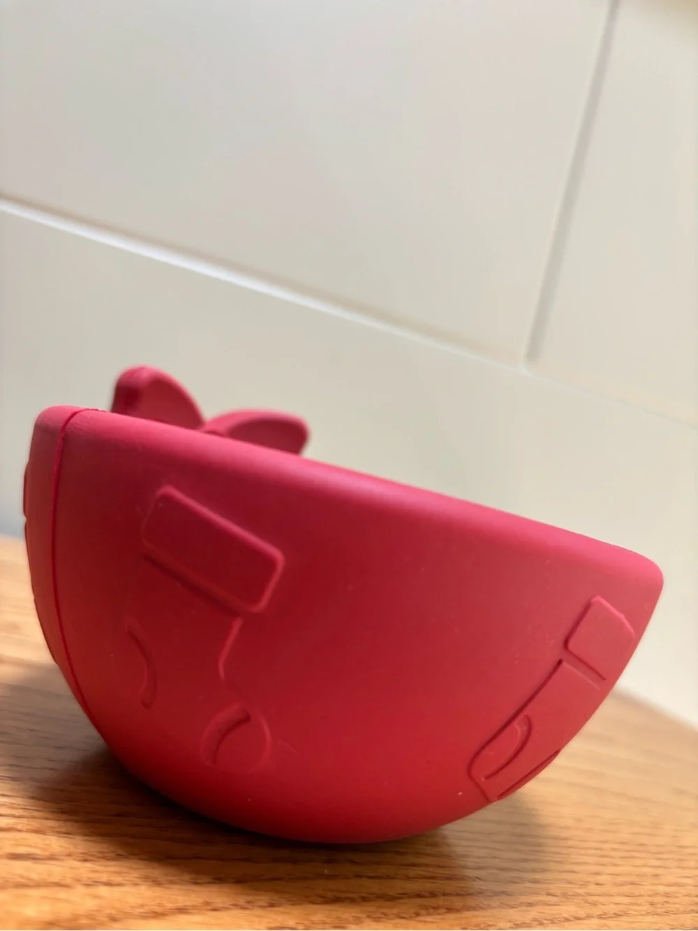 FreezBone dog enrichment toy red bow holiday limited edition